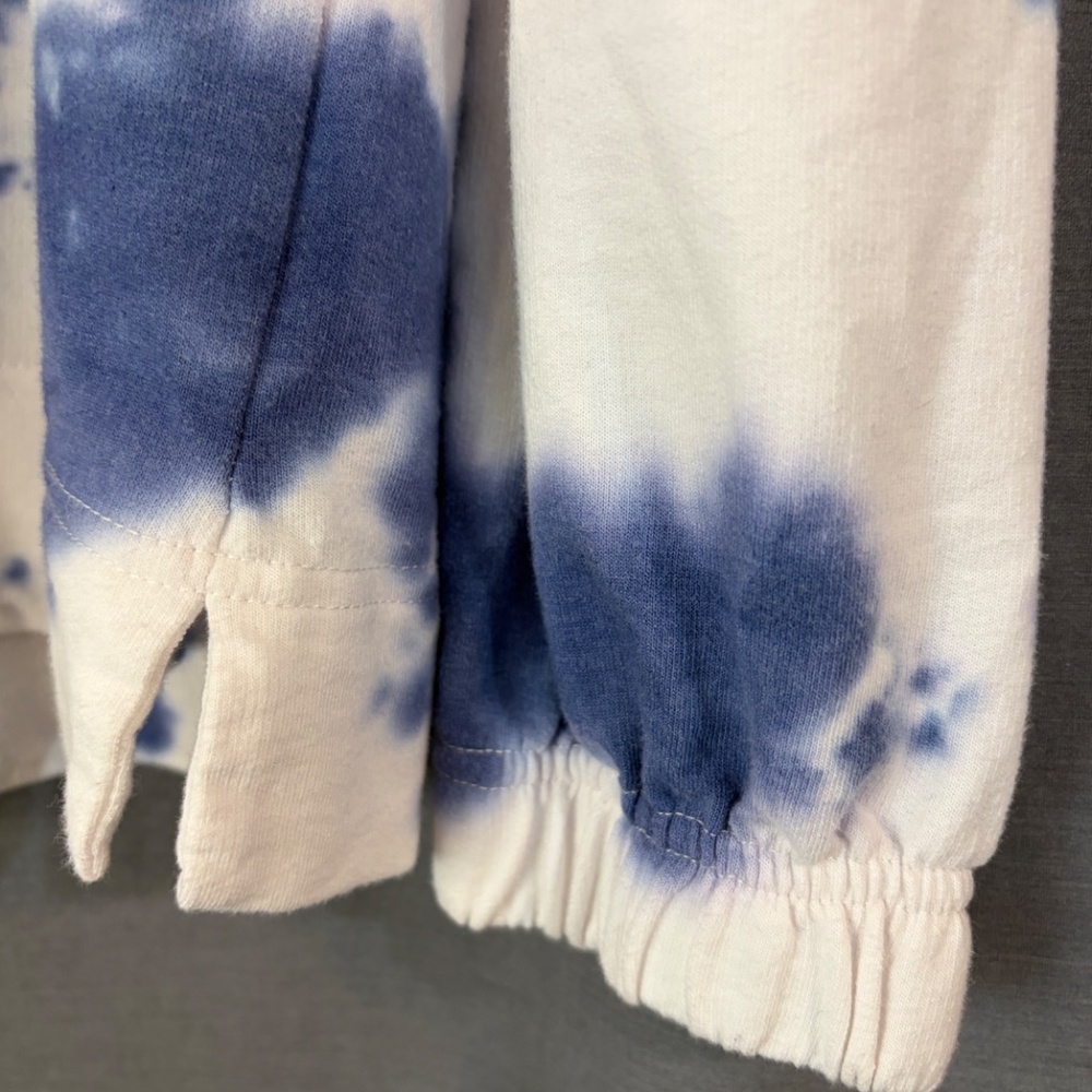 Jane and Delancey Sz Small Sweatshirt Blue White Tie Dye Long Sleeve Lightweight - Picture 5 of 9